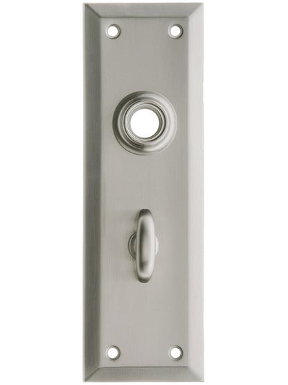 Stamped Brass New York Back Plate With Thumb Turn in Satin Nickel.